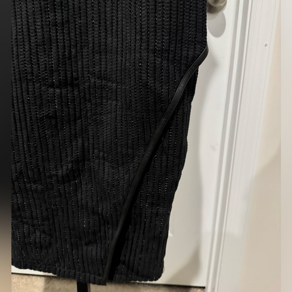 🆕Helmut Lang Leather Trim Knit Sweater Pencil Little Black Dress - Picture 3 of 5
